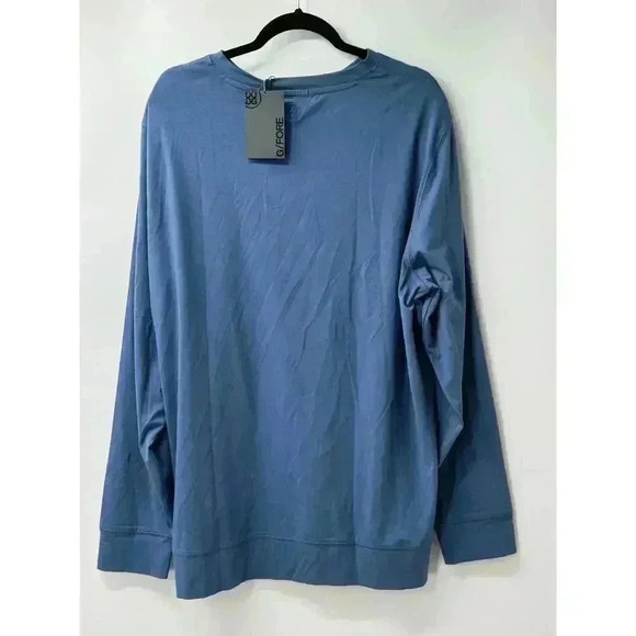 G/Fore Luxe Men's Crewneck Mid Layer Blue Pullover Long Sleeve Sweater XXL - Picture 2 of 4